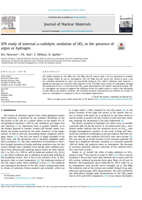 XPS study of external α-radiolytic oxidation of UO2 in the presence of argon or hydrogen