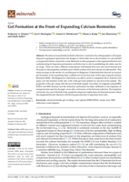 Gel Formation at the Front of Expanding Calcium Bentonites