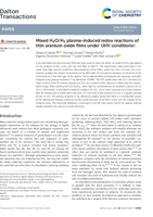 Mixed H2O/H2 plasma-induced redox reactions of thin uranium oxide films under UHV conditions