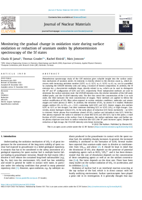 Monitoring the gradual change in oxidation state during surface oxidation or reduction of uranium oxides by photoemission spectroscopy of the 5f states
