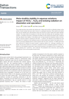 Meta-studtite stability in aqueous solutions. Impact of HCO3−, H2O2 and ionizing radiation on dissolution and speciation