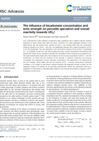 The influence of bicarbonate concentration and ionic strength on peroxide speciation and overall reactivity towards UO2