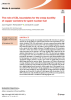 The role of CSL boundaries for the creep ductility of copper canisters for spent nuclear fuel