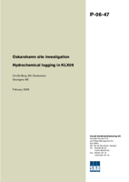 Oskarshamn site investigation. Hydrochemical logging in KLX09