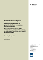 Forsmark site investigation. Sampling and analyses of groundwater from percussion drilled boreholes. Results from the boreholes HFM14, HFM23, HFM24, HFM25, HFM26, HFM27, HFM28, HFM29, HFM30, HFM32, HFM33, HFM34 and HFM35