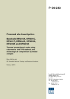 Forsmark site investigation. Borehole KFM01A, KFM01C, KFM01D, KFM04A, KFM05A, KFM06A and KFM09A. Thermal properties of rocks using calorimeter and TPS method, and mineralogical composition by modal analysis. Updated 2024-09