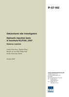 Oskarshamn site investigation. Hydraulic injection tests in borehole KLX15A, 2007 Subarea Laxemar