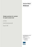 Design premises for canister for spent nuclear fuel