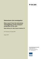 Oskarshamn site investigation. Data report from the laboratory investigations of the transport properties of the rock. Data delivery for data freeze Laxemar 2.2