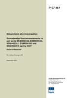 Oskarshamn site investigation. Groundwater flow measurements in soil wells SSM000243, SSM000244, SSM000261, SSM000262 and SSM000263, spring 2007 Subarea Laxemar