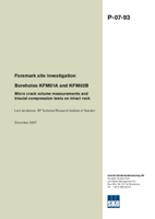 Forsmark site investigation. Boreholes KFM01A and KFM02B. Micro crack volume measurements and triaxial compression tests on intact rock