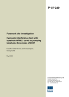 Forsmark site investigation. Hydraulic interference test with borehole HFM33 used as pumping borehole, November of 2007