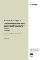 Forsmark site investigation. Laboratory measurements within the site investigation programme for the transport properties of the rock. Final report