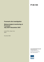 Forsmark site investigation. Meteorological monitoring at Forsmark July 2007-December 2007