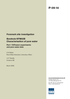 Forsmark site investigation. Borehole KFM02B Characterisation of pore water. Part 1 Diffusion experiments and pore water data