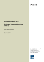 Site investigation SFR. Drilling of the cored borehole KFR105