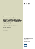 Forsmark site investigation. Monitoring of brook water levels, electrical conductivities, temperatures and discharges from April 2007 until December 2008