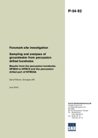 Forsmark site investigation. Sampling and analyses of groundwater from percussion drilled boreholes. Results from the percussion boreholes HFM09 to HFM19 and the percussion drilled part of KFM06A