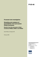 Forsmark site investigation. Sampling and analyses of groundwater from percussion drilled boreholes. Results from the percussion drilled boreholes HFM20, HFM21 and HFM22